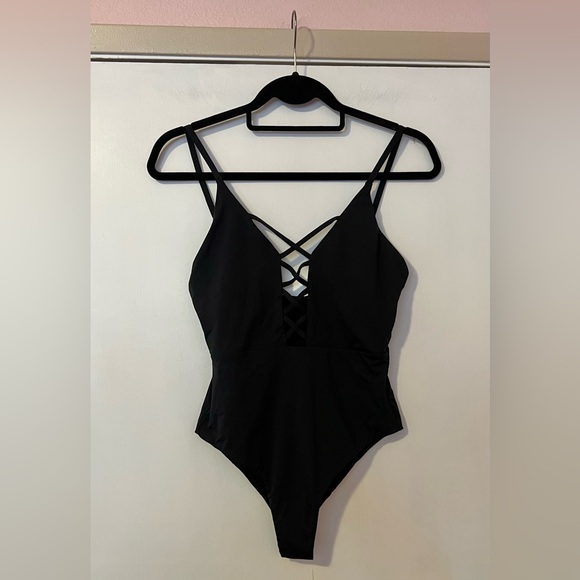 Myrtle Beach Black Lace-Up One Piece Swimsuit - Picture 9 of 13